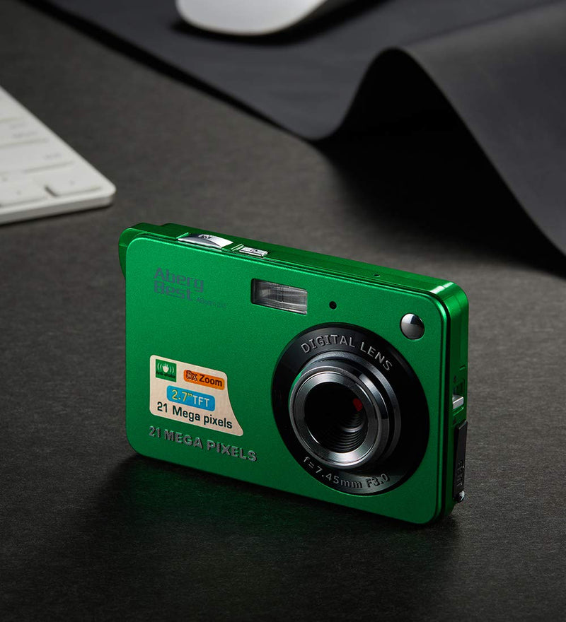  [AUSTRALIA] - Digital Camera, AbergBest Mini Kids Digital Cameras for Teens with 8X Zoom HD 720P Compact Camera with LCD Screen for Students, Boys, Girls, Kids Green