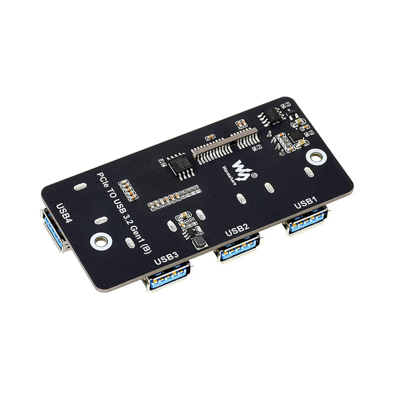  [AUSTRALIA] - PCI-E to USB 3.2 Expansion Card for Raspberry Pi Compute Module 4 IO Board, 4X USB 3.2 Gen1 Ports PCIe Adapter Card, PCI Express Converter Card Support Powered from PCIe 12V or 12V DC Header