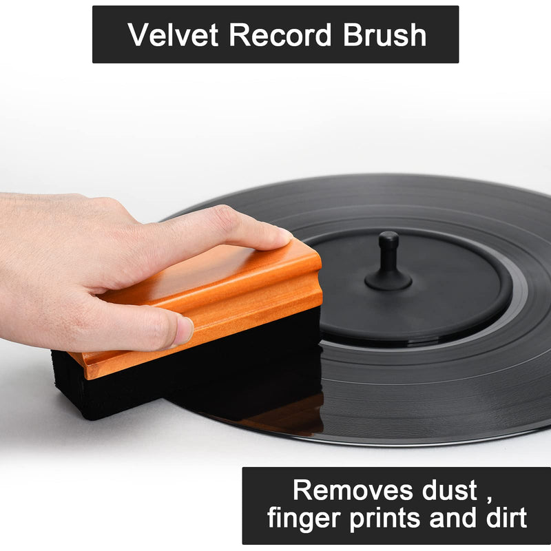 [AUSTRALIA] - Vinyl Record Cleaner, 7-in-1 Record Cleaning kit - Soft Velvet - Nylon Microfiber Brush - Cleaner Fluid - Label Protector - Air Blower Cleaner - Stylus Brush - Brush for Velvet for Records Albums