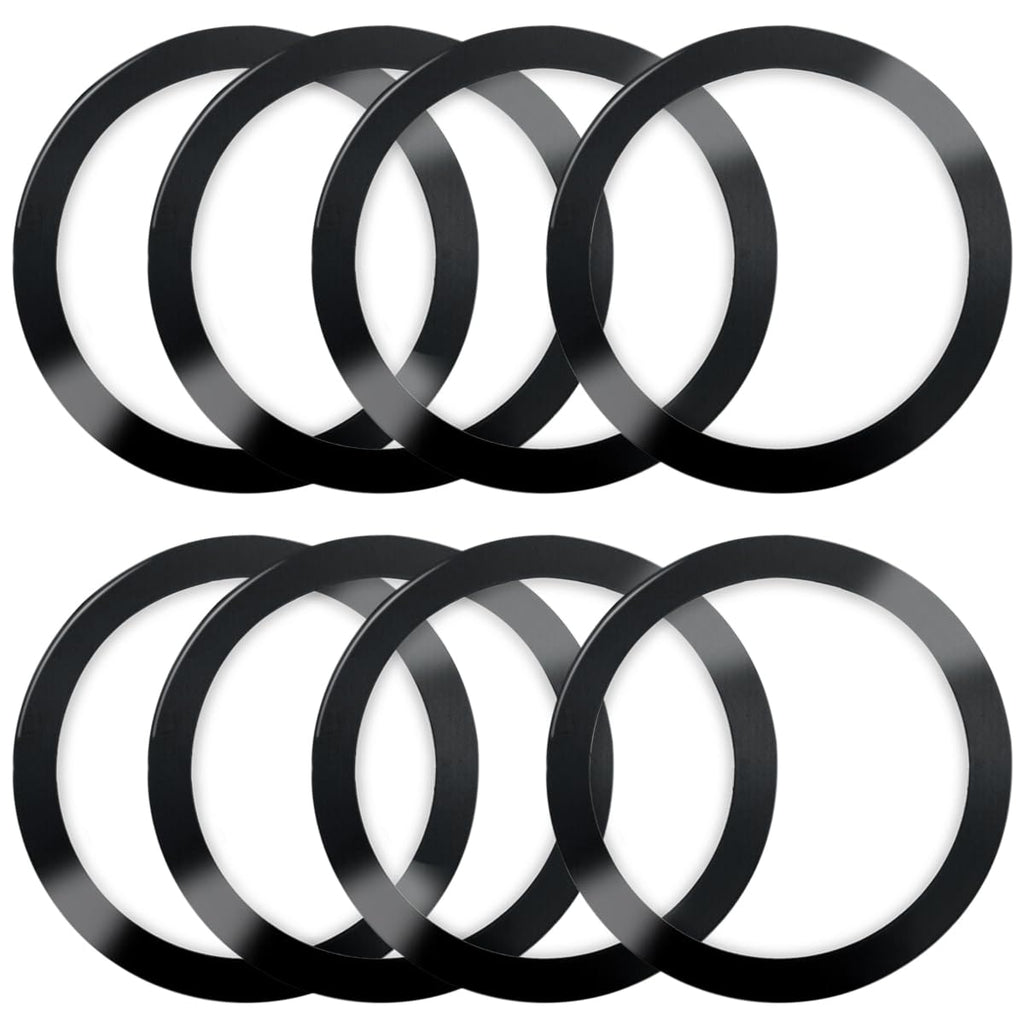  [AUSTRALIA] - 8 Pack Universal Metal Rings Sticker Compatible for Magsafe Magnetic Wireless Charger iPhone 13 12 Pro Mini Max Samsung Galaxy, Ultra-Thin Car Charger Conversion Accessories, Black