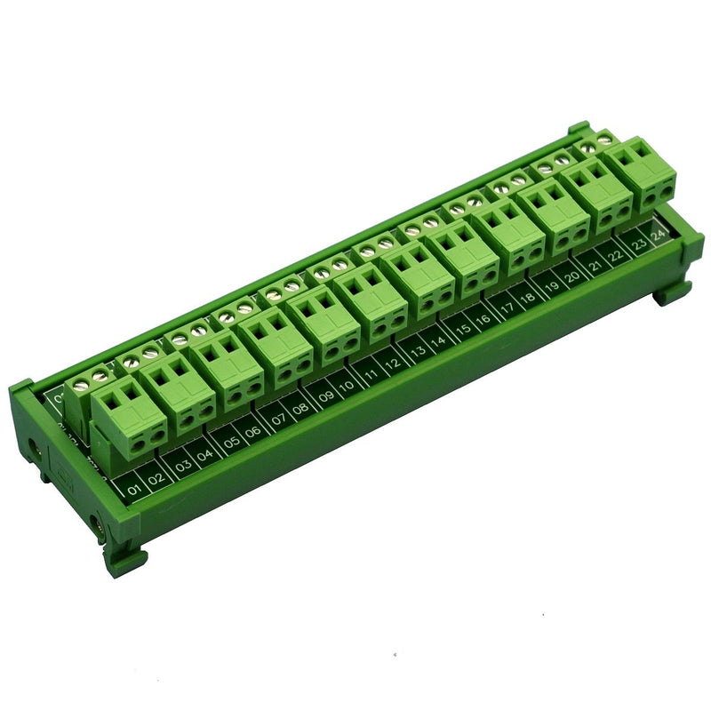  [AUSTRALIA] - Electronics-Salon DIN Rail Mount Pluggable 12x2 Position 10A / 300V Screw Terminal Block Distribution Module. (Top Wire Connects) Top Wire Connects