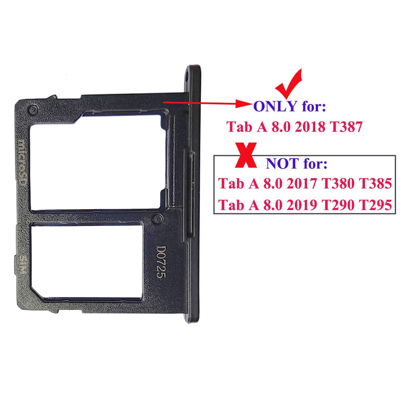  [AUSTRALIA] - Ubrokeifixit Galaxy Tab A 8.0 2018 Micro SD Card Tray,Single Sim Card Tray Slot Holder Replacement for Samsung Galaxy Tab A 8.0 (2018) SM-T387 T387W T387V (T387V-Black) T387V-Black