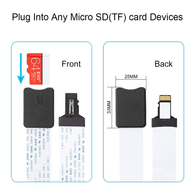 Micro SD to Micro SD (TF to TF) Card Extension Cable, Electop TF Card Reader Adapter Flexible Extender SanDisk/MicroSDHC Compatible with GPS,3D Printer,Raspberry Pi,TV,DVD,SDXC（TF to TF） - LeoForward Australia