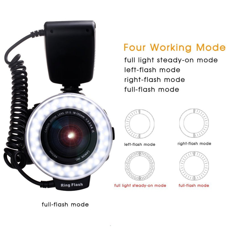  [AUSTRALIA] - PLOTURE Flash Light with LCD Display Adapter Rings and Flash Diff-Users Works with Canon Nikon and Other DSLR Cameras