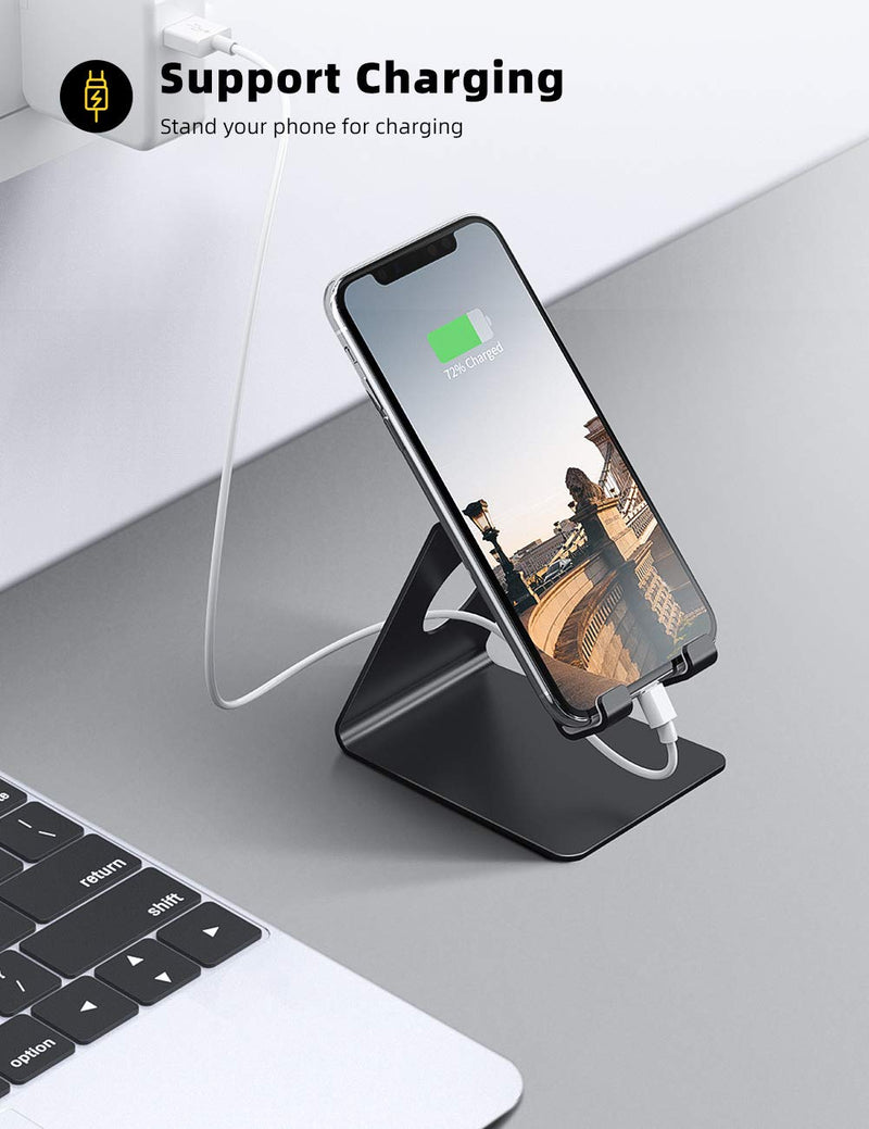  [AUSTRALIA] - Lamicall Cell Phone Stand, Phone Dock: Cradle, Holder, Stand for Office Desk - Black