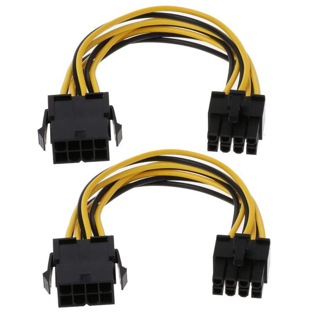  [AUSTRALIA] - PCIe 8 Pin Extension Cable, CPU 8 Pin Female to 8(6+2) Pin Male PCI Express Power Adapter Cable Motherboard CPU 8-pin to Graphics Card 8-pin 18 AWG Cord (2 Pack/18CM)