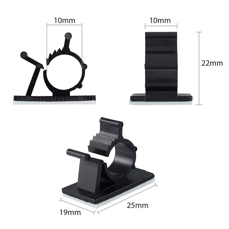  [AUSTRALIA] - Viaky 30 Pcs Black Clips Self Adhesive Backed Nylon Wire Adjustable Cable Clips Adhesive Cable Management Drop Wire Holder 30black