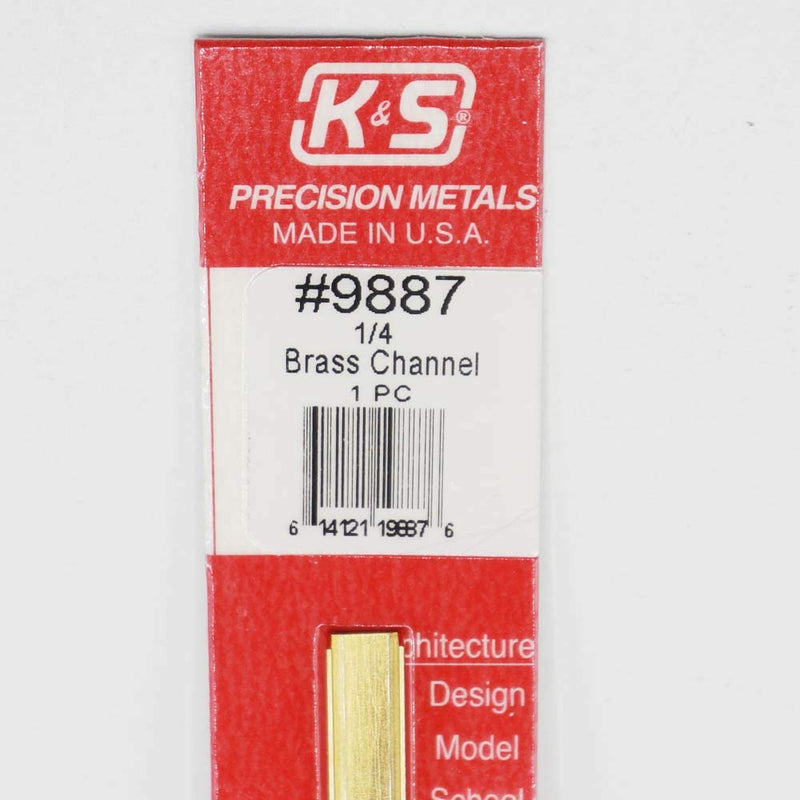 K&S Precision Metals 9887 Brass Channel, 1/4" X .014" Wall Thickness X 300mm Long, 1 Piece per Pack, Made in The USA - LeoForward Australia