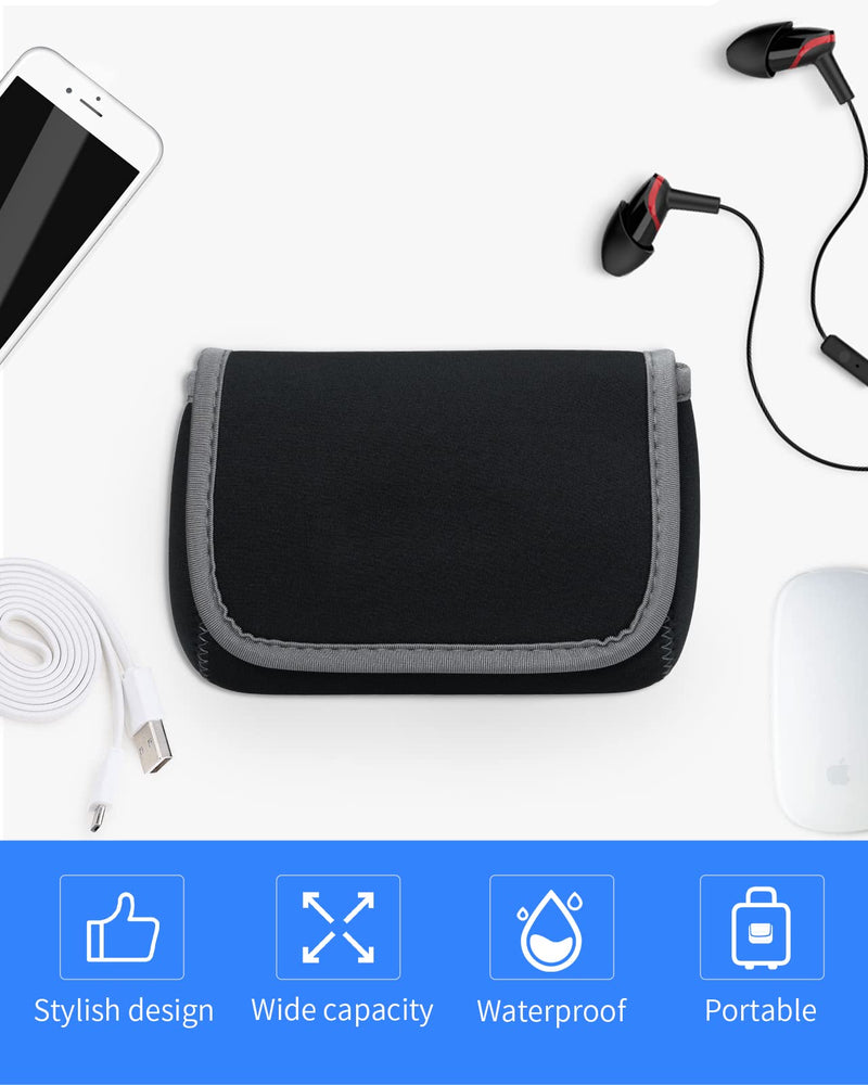  [AUSTRALIA] - LENTION Storage Medium Pouch Bag Cases for Accessories Laptop MacBook Power Adapter, Wireless Mouse, iPhone Chargers, Cellphone, Power Bank, Cord, Travel Cable Electronic Organizer - Dark Gray 6.69 * 4.72 * 2.56 inches Dark grey