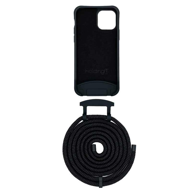  [AUSTRALIA] - HoldingIT Crossbody Phone Case with Detachable Lanyard Compatible with iPhone 11, 11 Pro, 11 Pro Max, 2-in-1 Hands Free iPhone Cover with Drop Protection, Adjustable Rope Black