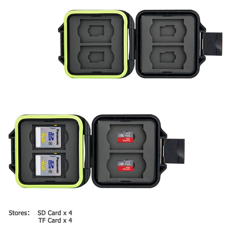  [AUSTRALIA] - Little Compact Rugged Case for 4 SD + 4 MicroSD TF Memory Cards Storage