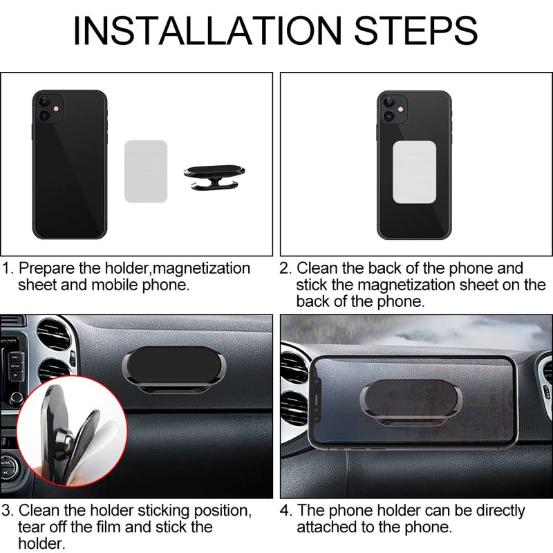  [AUSTRALIA] - TIQUS [3 Pack] Car Magnetic Phone Mount, Upgrade 8X Magnets Strong Magnet Cell Phone Holder,Dashboard 360° Rotation & Degrees View, for All Smartphone and Cellphone