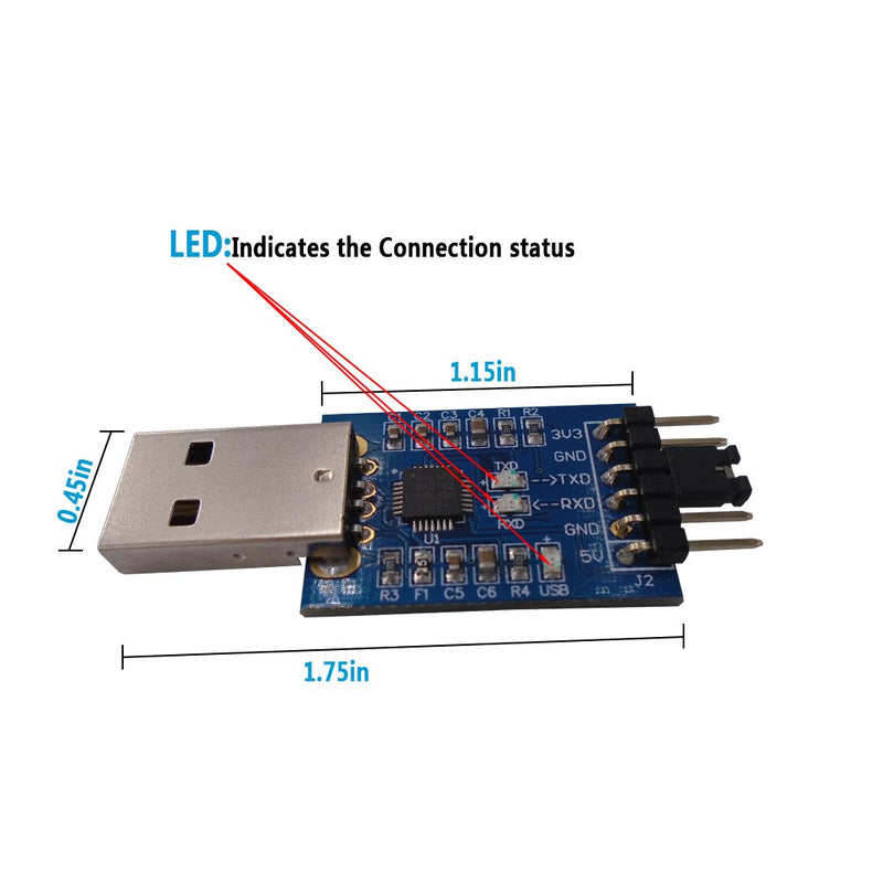  [AUSTRALIA] - DSD TECH USB to TTL Serial Converter CP2102 with 4 PIN Dupont Cable Compatible with Windows 7,8,10,Linux,Mac OSX