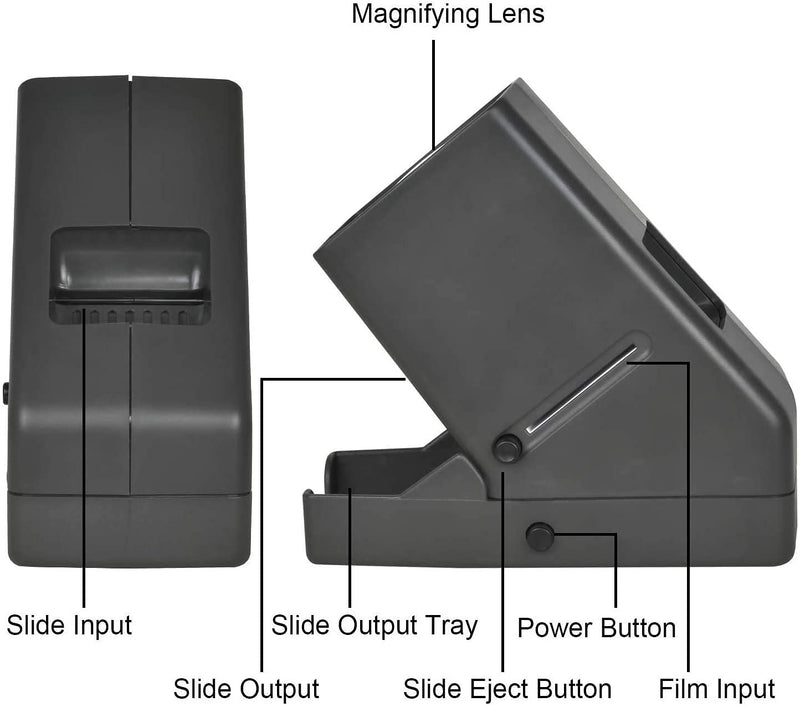  [AUSTRALIA] - LED Lighted Illuminated Viewing for 35mm Slide and Positive Film Negatives,3X Magnification,USB Powered,Slide and Film Viewer,4AA Batteries Included