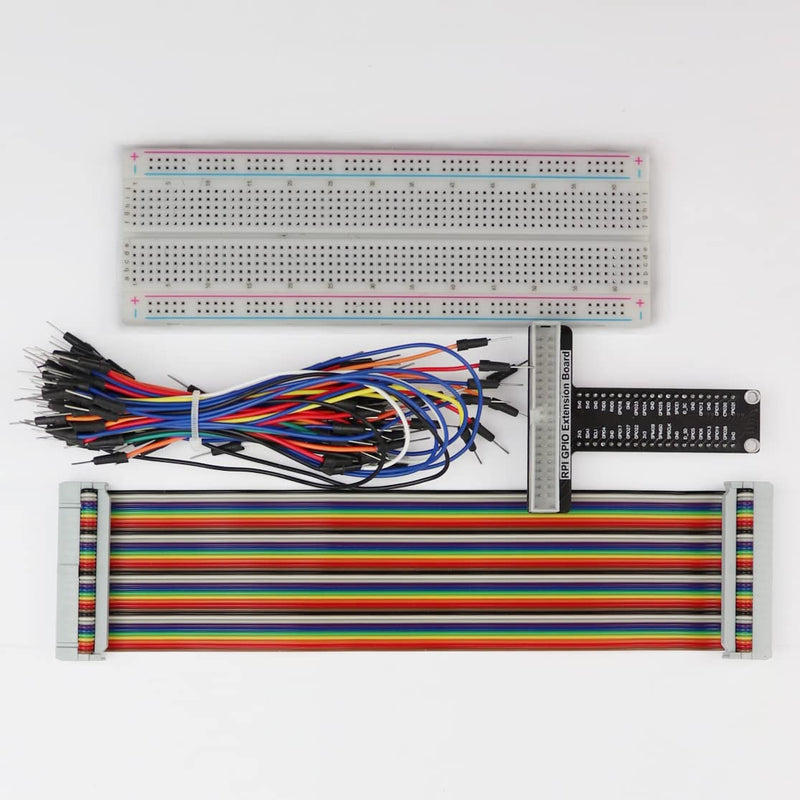  [AUSTRALIA] - LK COKOINO for Raspberry Pi GPIO Breakout, T-Type GPIO Expansion Board+830 Points Solderless Breadboard+65pcs Jumper Cables+40pin Rainbow Ribbon Cable