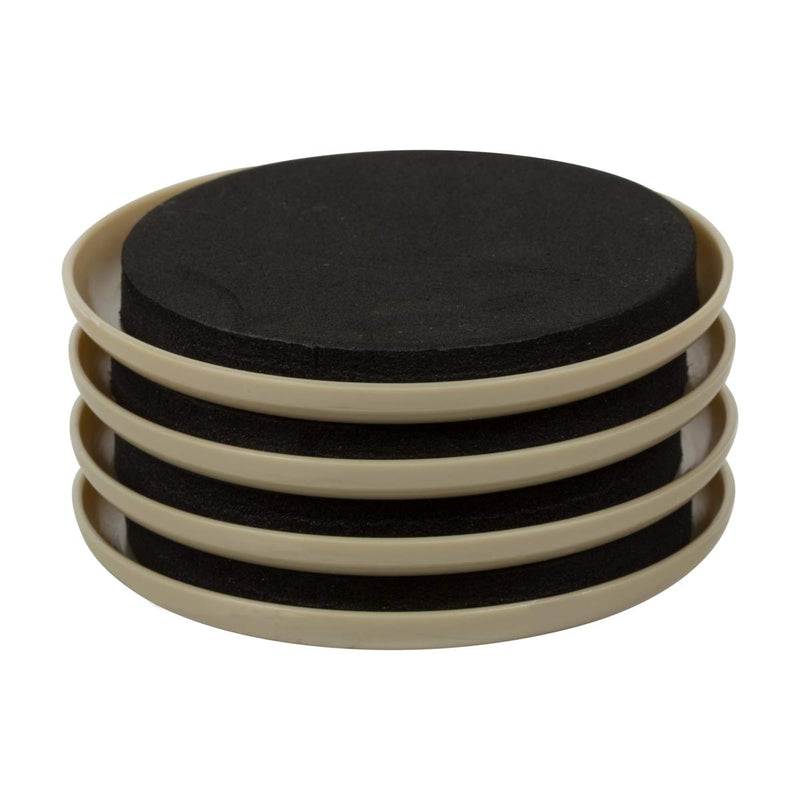  [AUSTRALIA] - Duck Brand 284857 Plastic Carpet Furniture Sliders, 3.5 inch Width, Round, 4 Pack For Carpet