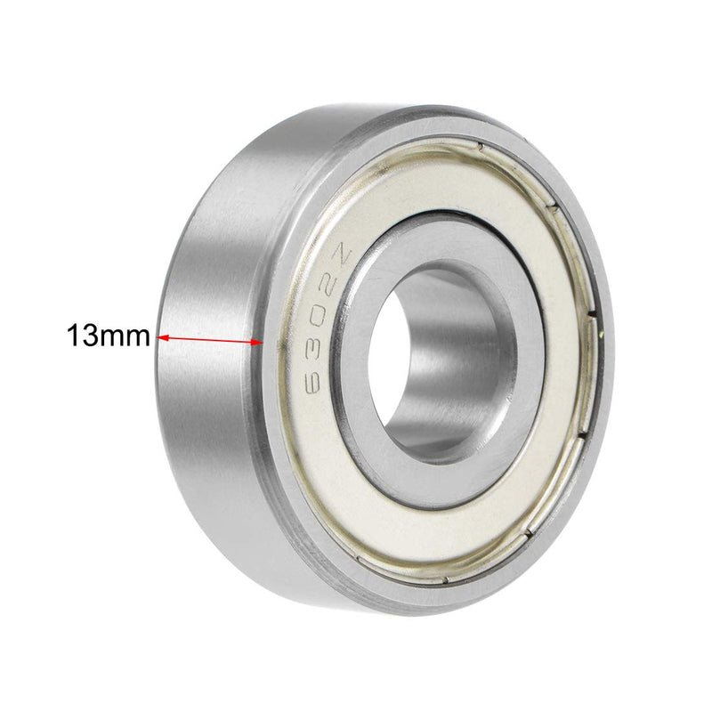  [AUSTRALIA] - uxcell 6302ZZ Deep Groove Ball Bearing 15x42x13mm Double Shielded Chrome Steel Bearings 2-Pack 15mmx42mmx13mm