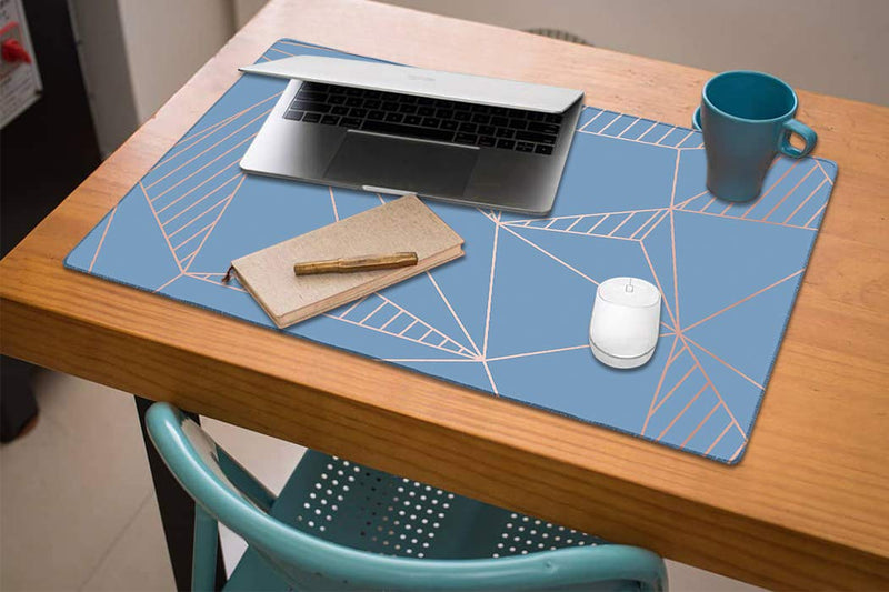Anyshock Mouse Pad, Extended Gaming Mouse Pad Large 23.6" x 13.7" XL Keyboard Mousepad with Stitched Edges Non Slip Base, Water-Resistant Computer Mouse Mat for Office and Home(Blue Geometry) Blue Geometry - LeoForward Australia