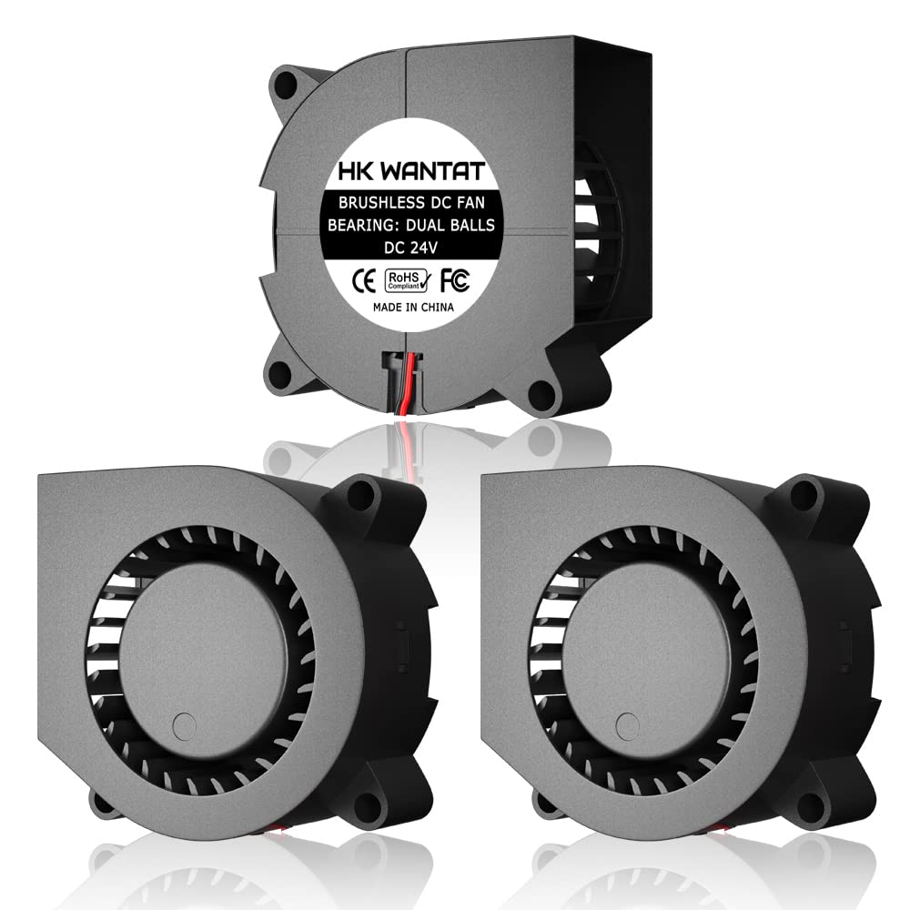  [AUSTRALIA] - 3Pcs HKWANTAT Dual Ball Bearings Brushless DC Cooling 40mm Blower Fan 24v 4020 40x40x20mm 2-Pin Blower-24V-Ball