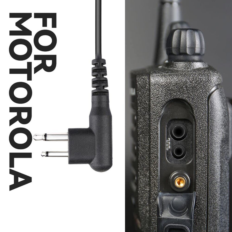  [AUSTRALIA] - Single Wire Acoustic Tube Earpiece 2.5mm/3.5mm 2-Pin Surveillance Kit Walkie Talkie Earpiece with PTT Mic Security Headset for Motorola Two Way Radios