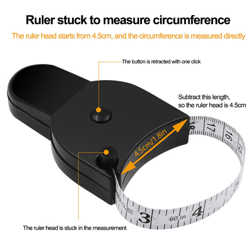  [AUSTRALIA] - 2 Pack Automatic Telescopic Tape Measure Body Measuring Tape Body Measuring Ruler Fitness Caliper 60inch (150cm) for Body Measurement Track Weight Loss Measure Muscle Size