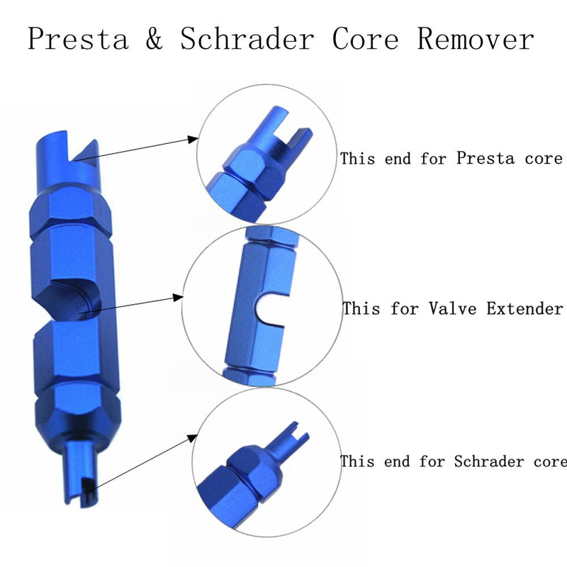 HanKer Valve Core Remover Tool for Presta & Schrader Tubeless Cycling Tires 5mm Wrench Flats(Blue) TOOL x2 - LeoForward Australia