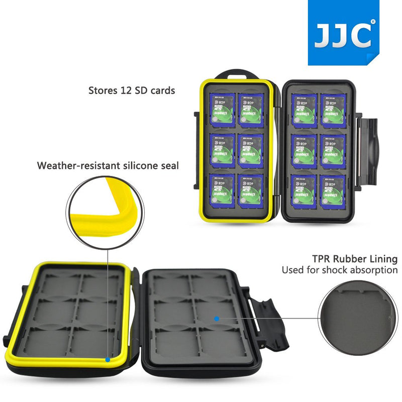  [AUSTRALIA] - JJC MC-SD12 Water Resistant Holder Storage Memory Card Case fits 12 SD Cards