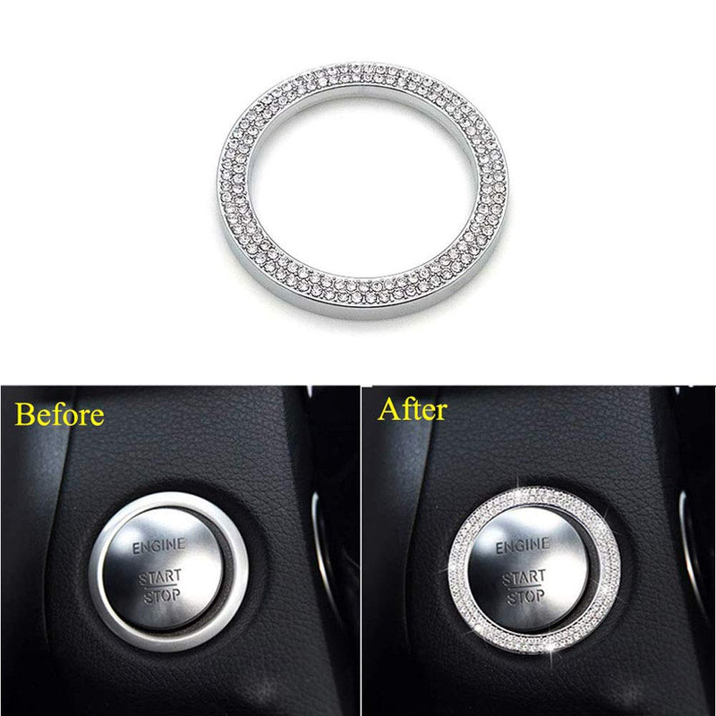 Bling Bling Crystal Car Engine Ignition Push Start Stop Button Cover Trim Ring Fit for Mercedes-Benz C E S M CLA CLS CLK GLA GLC GLE GL SL Class - LeoForward Australia