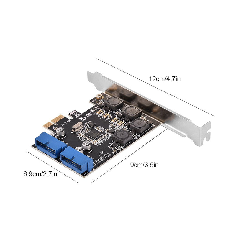  [AUSTRALIA] - Bewinner Mini PCI-E, PCI Express Extender to Internal 2 Port 19Pin Header Fast 5Gbps PCI-Express USB 3.0 Card Adapter with Low Profile for winXP, win7 win8 win8.1 win10