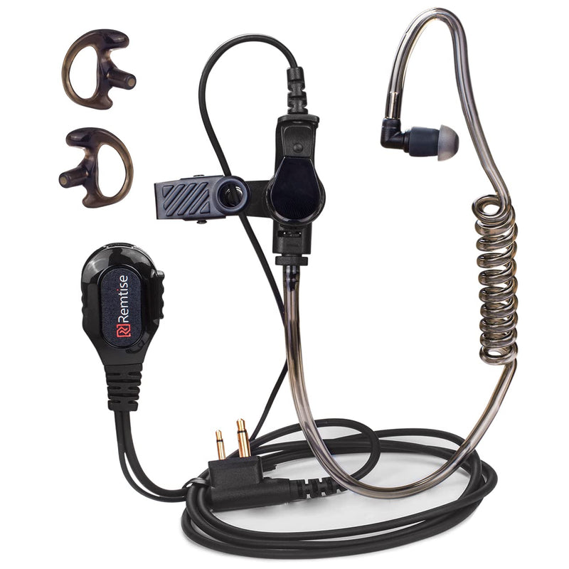  [AUSTRALIA] - Acoustic Tube Earpiece with Mic for Motorola Walkie Talkies, Surveillance Headset and PTT Compatible with Motorola 2 Way Radios BPR40/CP/CLS/DTR/PR/RDU/RMU Series (Black) Earset-Black1