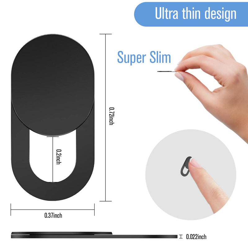  [AUSTRALIA] - Laptop Camera Cover Slide, [8 Pack] Ultra-Thin Webcam Cover Compatible with MacBook,Laptop,PC,Computer,iMac,iPad, iPhone Cell Phone etc. 0.022in Thick Web Blocker Protect Your Privacy and Security 4 Pack Black 4 Pack White
