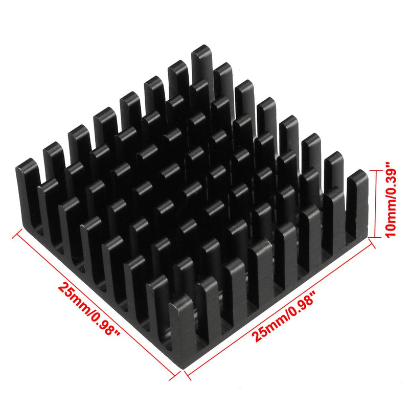 uxcell Aluminum Heatsink Cooler Circuit Board Cooling Fin Black 25mmx25mmx10mm 5Pcs for Led Semiconductor Integrated Circuit Device - LeoForward Australia