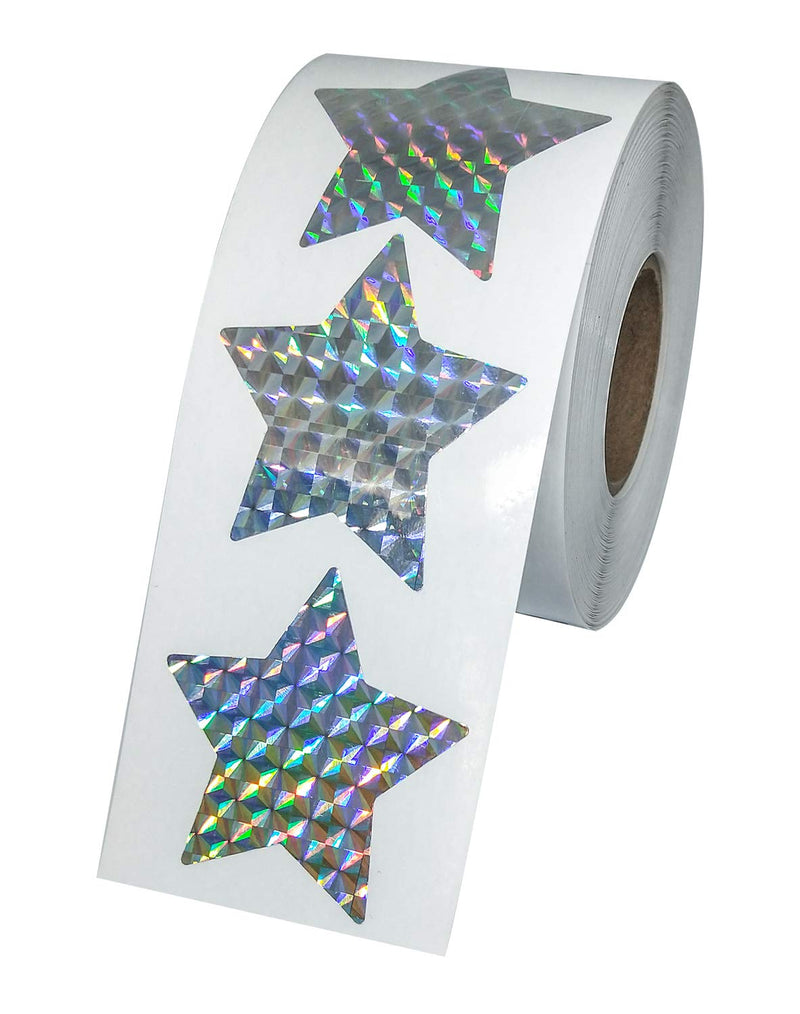 Remarkable Glitter Foil Metallic Star Stickers Labels,Christmas Metallic Silver Star Stickers Self-adhesive Scrapbooking Party Favors Teacher Supplies,DIY Decoration for Party,Kids,Office(500pcs/roll) - LeoForward Australia