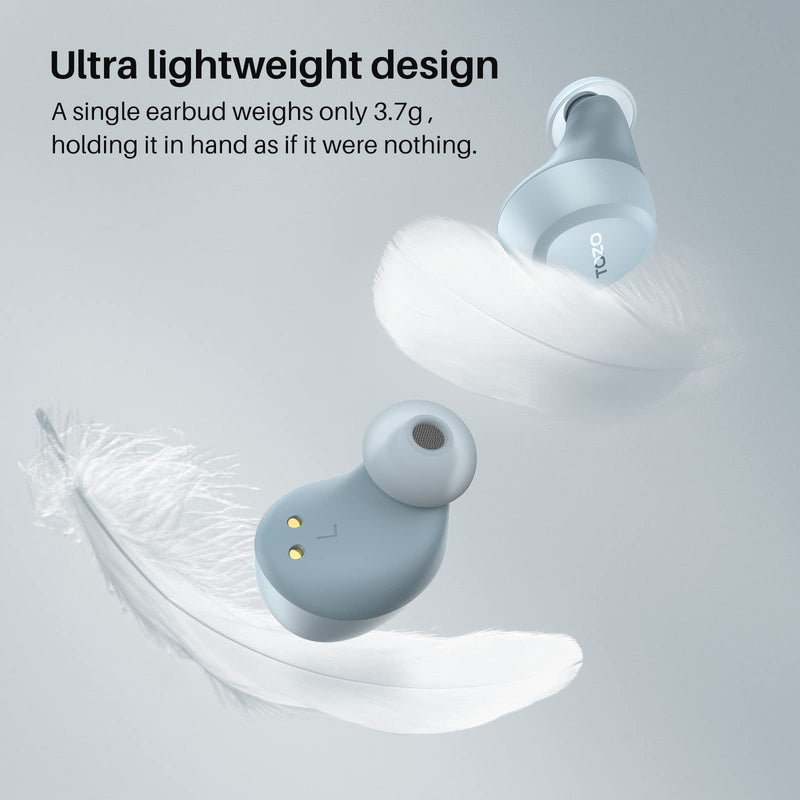  [AUSTRALIA] - TOZO A1 Mini Wireless Earbuds Bluetooth 5.3 in Ear Light-Weight Headphones Built-in Microphone, IPX5 Waterproof, Immersive Premium Sound Long Distance Connection Headset with Charging Case, Blue