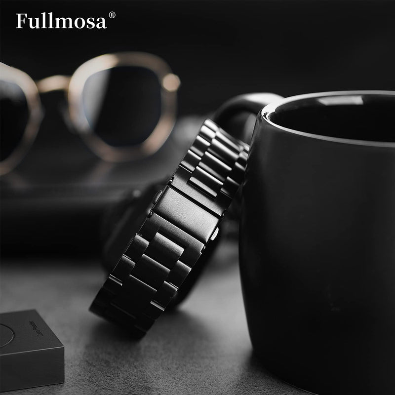  [AUSTRALIA] - Fullmosa Compatible Apple Watch Band 42mm 44mm 45mm 38mm 40mm 41mm, Stainless Steel iWatch Band for Apple Watch Series 7/6/5/4/3/2/1/SE, 38mm 40mm 41mm Black