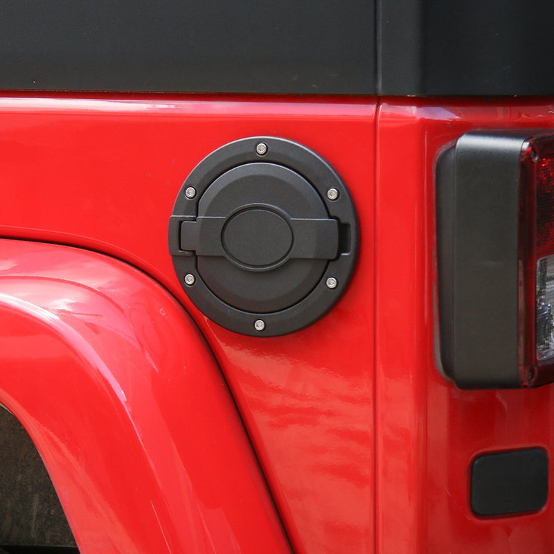  [AUSTRALIA] - JeCar Gas Cap Cover Aluminum Fuel Filler Door for Jeep Wrangler 2007-2018 JK & Unlimited