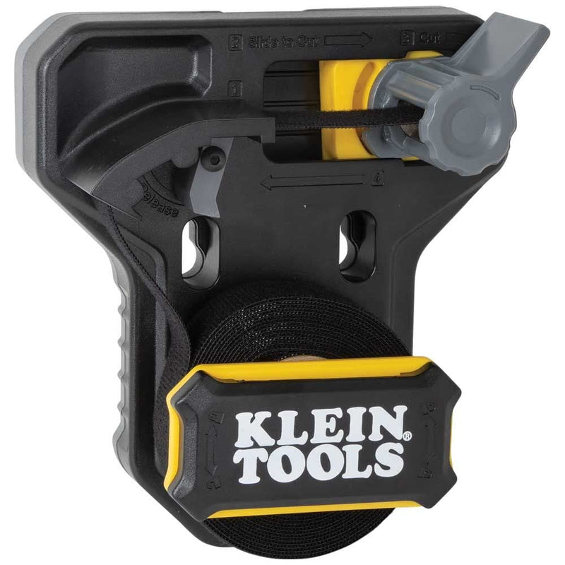 [AUSTRALIA] - Klein Tools 450-900 Cable Management, Hook & Loop Dispenser with 12-Foot x 3/4-Inch Tape Roll, Cuts Custom Length Hook & Loop Strips, Black