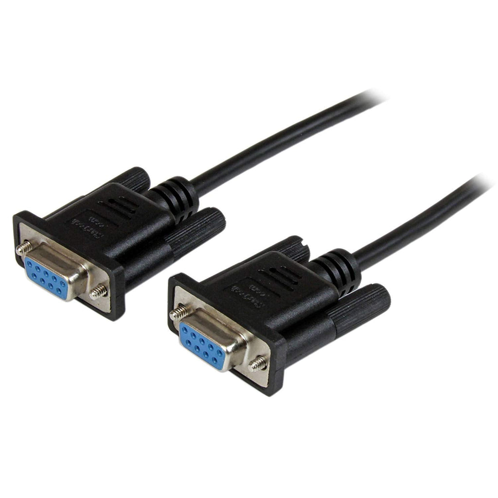  [AUSTRALIA] - StarTech.com 2m Black DB9 RS232 Serial Null Modem Cable F/F - DB9 Female to Female - 9 pin RS232 Null Modem Cable - 2 meter, Black (SCNM9FF2MBK) 6 ft / 2m