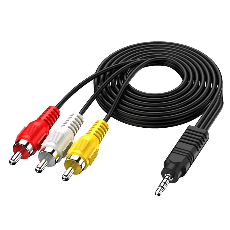 3.5mm to RCA AV Camera Video Cable, Audio Stereo Jack to 3 RCA Male Splitter Extension Cables, Audio and Video AUX Port, Used for Smart Phone, Tablet, MP3, Speaker, Home Theater (4.9 feet/1.5m) - LeoForward Australia