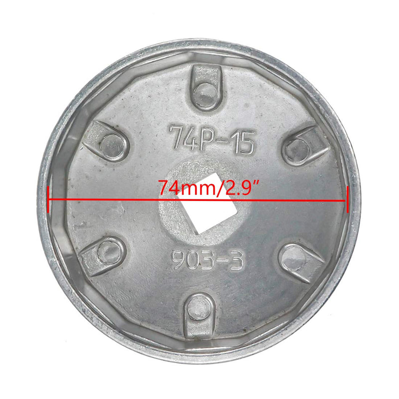  [AUSTRALIA] - Rannb 74mm Inside Dia 15 Flutes End Cap Oil Filter Wrench Auto Tool (Model 903-3) Model 903-3