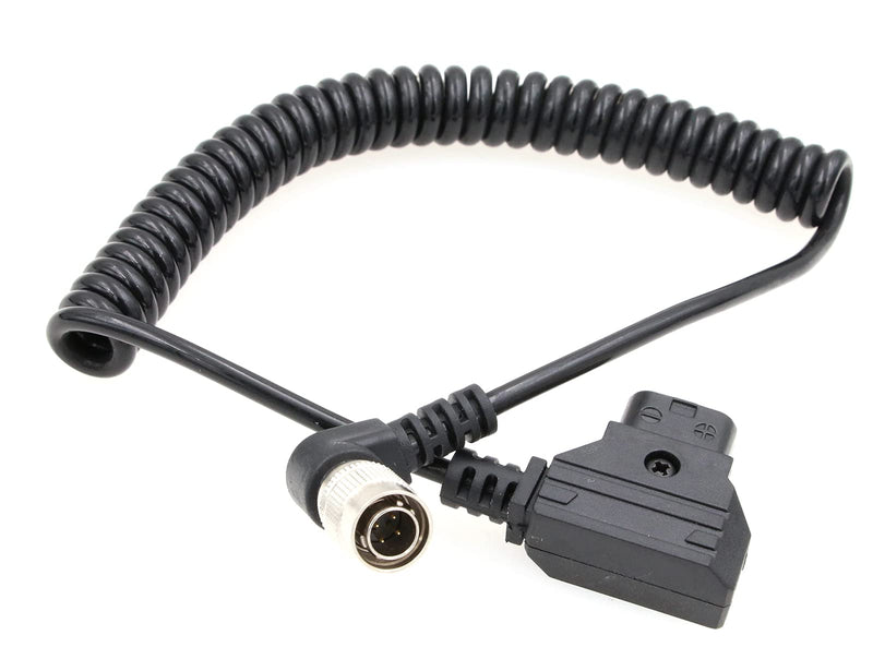  [AUSTRALIA] - ZBLZGP D-Tap to Elbow Hirose 4 Pin Male Coiled Power Cable for Sound Devices 688 644 633 Recorder Zoom F8 F4 ZAXCOM elbow coiled cable