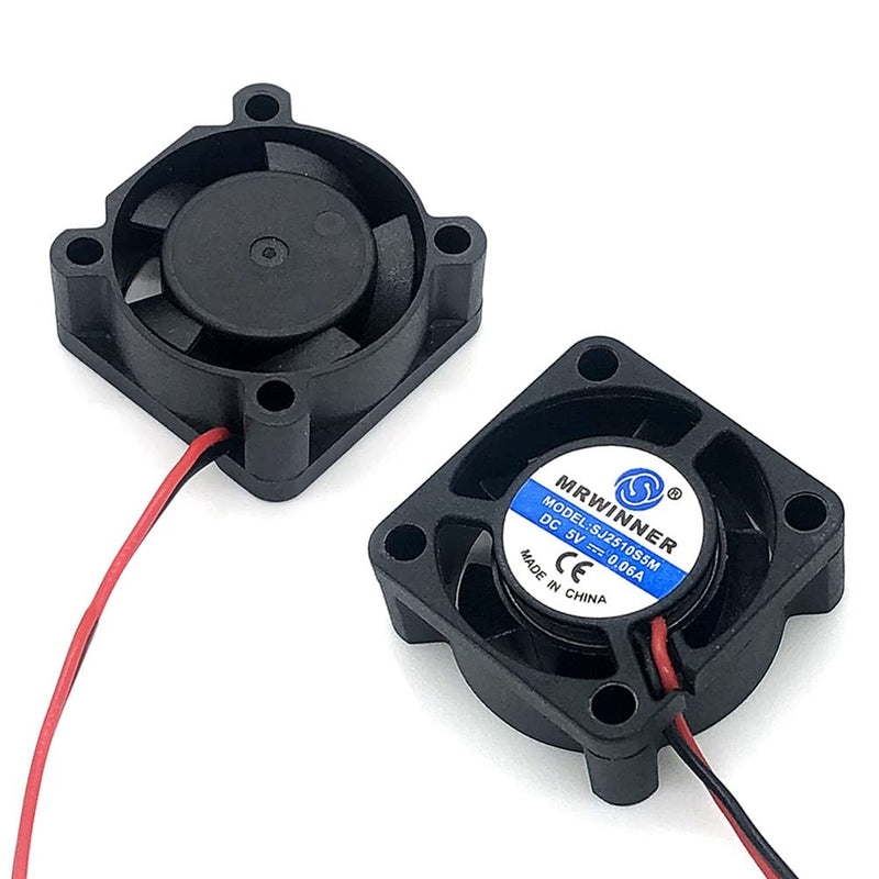  [AUSTRALIA] - Zittop 2 Pieces BXR 25mm X 25 X 10 Brushless Cooling Fan Small Micro Flow CFM 12v C11