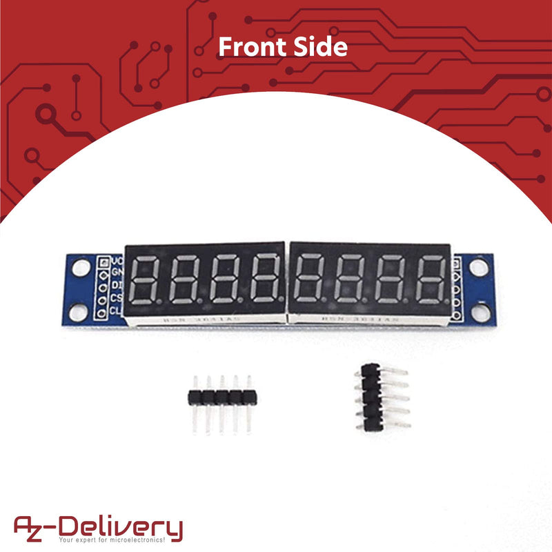  [AUSTRALIA] - AZDelivery 3 x MAX7219 LED module TM1637 8 bit 7-segment display LED display compatible with Arduino and Raspberry Pi including e-book!