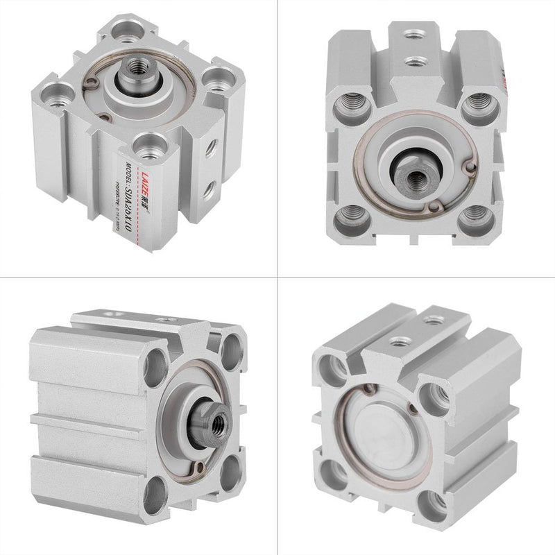 Pneumatic Air Cylinder SDA25-10 25mm Bore 10mm Stroke Aluminum Double Acting Pneumatic Air Cylinder - LeoForward Australia