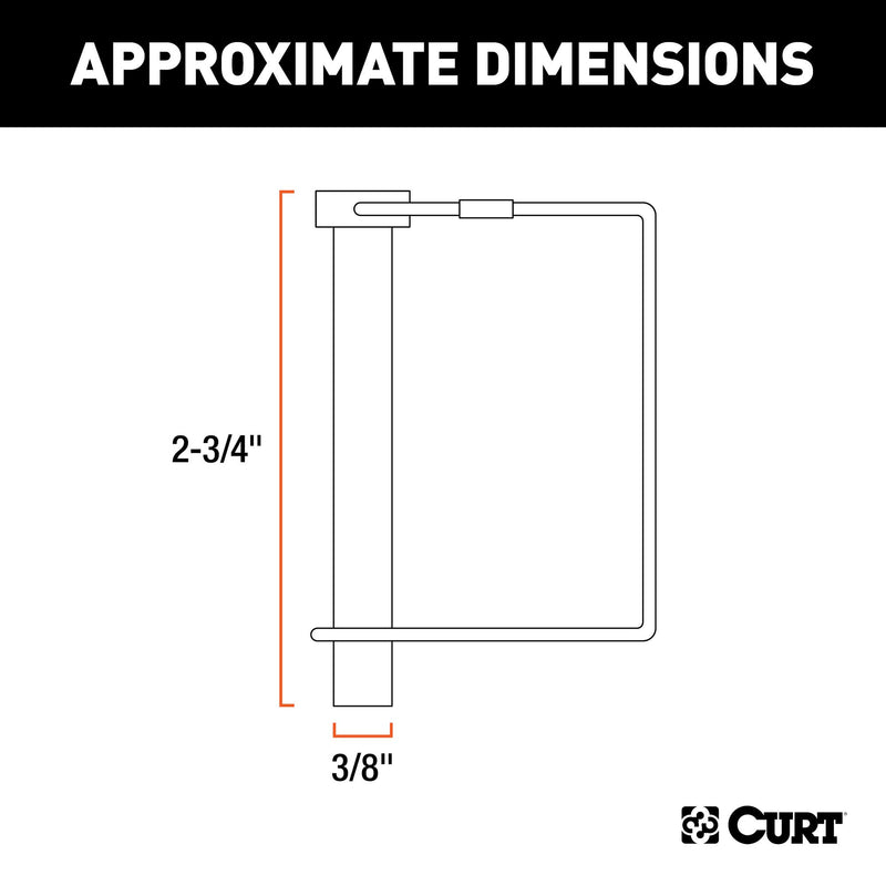  [AUSTRALIA] - CURT 28279 Trailer Coupler Pin, 3/8-Inch Diameter x 2-3/4-Inch Long