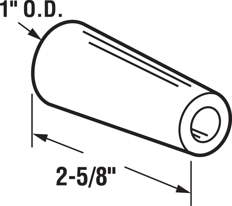  [AUSTRALIA] - Prime-Line Products D 1802 Sliding Door Bumper, 2-5/8-Inch White Rubber,(Pack of 2)