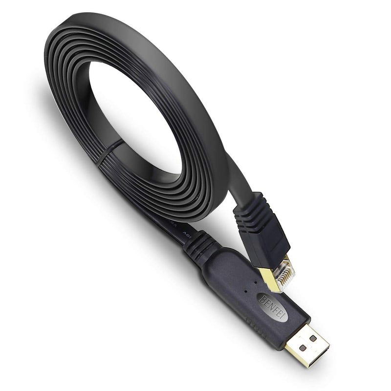  [AUSTRALIA] - USB Console Cable, BENFEI 6 ft USB to RJ45 Cable Essential Accesory Compatible with Cisco, NETGEAR, Ubiquity, LINKSYS, TP-Link Routers/Switches for Laptops in Windows, Mac, Linux - FTDI Chip