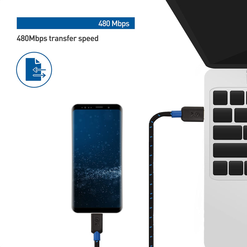 Cable Matters USB C to Micro USB Cable (Micro USB to USB-C Cable) with Braided Jacket 6.6 Feet in Black 6 Feet - LeoForward Australia