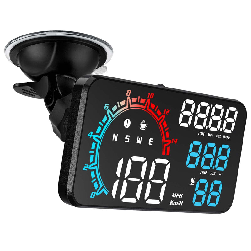  [AUSTRALIA] - Digital GPS Speedometer ACECAR Universal Car HUD Head Up Display with Speed MPH Compass Direction Fatigue Driving Reminder Driving Distance Altitude Overspeed Alarm HD Display for All Vehicle G11