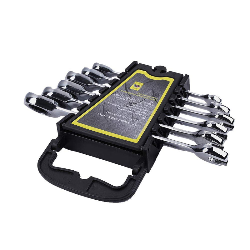 Ratcheting Wrench Set Portable Hand Tools Combination Wrenches With Holder Organizer Open End Spanner Kit Metric,6 Piece, 8mm, 10mm,12mm, 13mm, 14mm, 17mm 6 Piece 8mm 10mm 12mm 13mm 14mm 17mm B - LeoForward Australia